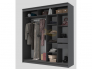 Шкаф-купе Гранд-1 2000 Графит-двери Зеркало-Лакобель черный