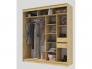 Шкаф-купе Гранд-1 2000 Дуб Вотан-двери Лакобель черный
