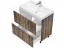 Тумба Альба 80 Миндаль напольная 2 ящика Слим 60 дерево