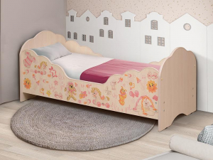 Кровать детская с бортом Малышка №4 700*1400 дуб млечный