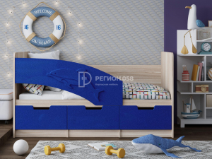 Кровать Дельфин-6 МДФ 1800 Темно-синий металлик