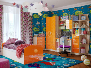 Детская комната Юниор-2 Оранжевый металлик