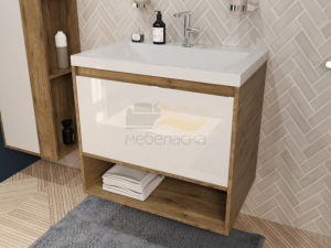 Тумба с раковиной Monaco Wood 700 1 ящик с нишей