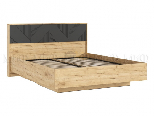 Кровать парящая 1600 Ирис (с ПМ) Браш Графит/Дуб Крафт