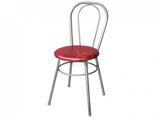 Стул №1 ДХ-8 без мягкой спинки обивка малиновый