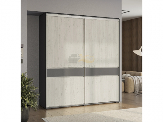 Шкаф-купе Крафт 10 Графит/дуб крафт белый