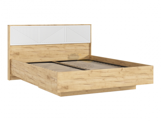 Кровать парящая 1600 Сильвия (с ПМ) Браш Вайт, Дуб Крафт