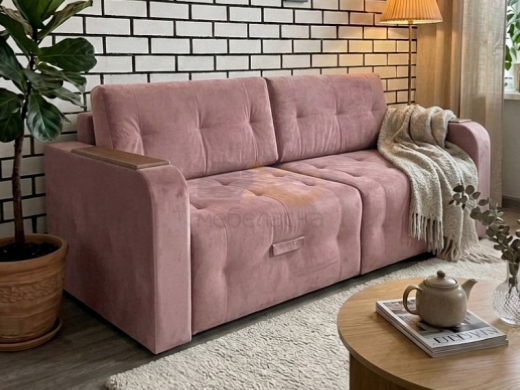 Диван Кёльн 2 секции с МДФ накладкой пудровый